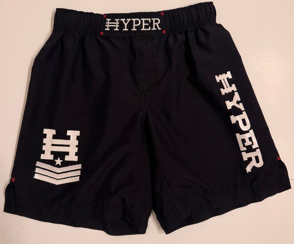 Hyper Men's MMA Shorts Chevron Black/White Drawstring Sz M Unlined